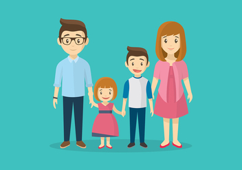 Familia Cartoon Free Vector - vector gratuit #427225